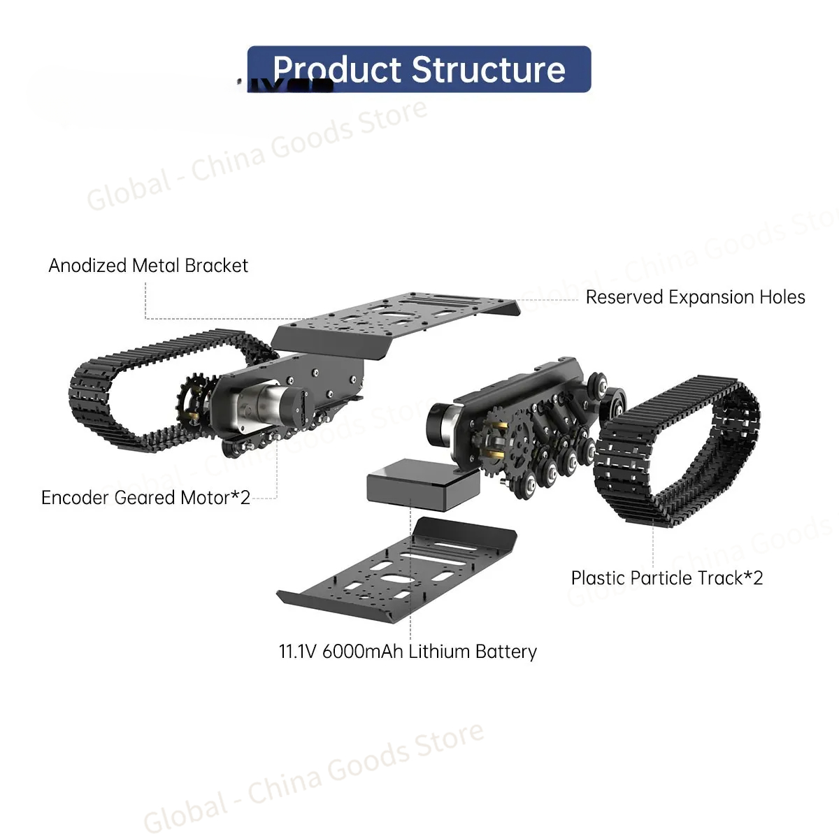 Hiwonder chassi rastreado chas - Tracked Robot Chassis avaliação e preço